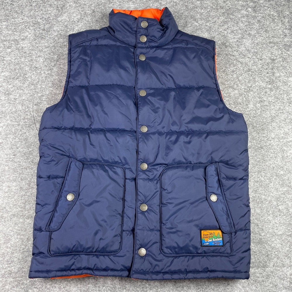 ThirtyTwo Puffer Vest Mens M Blue Joe Sexton Signature Quilted Snap Front Vest